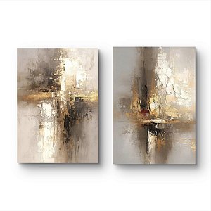 Pintura em tela conjunto de quadros abstrato texturizado feito à mão