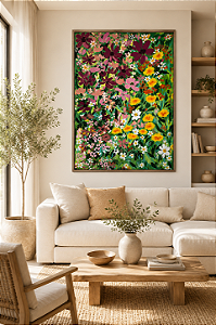 Quadro pintado à mão Jardim em Flor