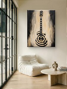 Quadro Guitarra Elétrica Preto e Branco – Estilo Les Paul