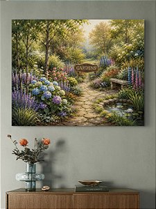 Pintura em tela Quadro Conjunto de Paisagens "O jardim "