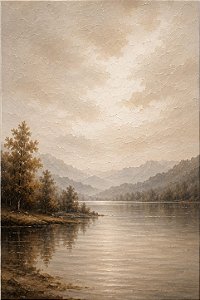 Pintura em tela quadro paisagem de montanhas feito a mão sob encomenda
