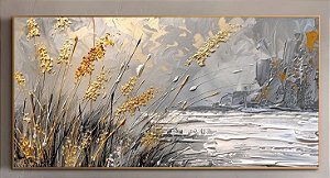 Pintura em tela quadro paisagem à óleo sobre tela