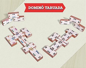 Dominó Tabuada - Brinquedo Educativo em Madeira