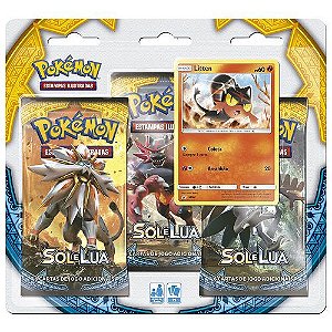 Pokemon Cartas - Sol e Lua - Blister Triplo com 19 Cards