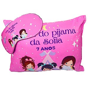 almofadinha personalizada + máscara de dormir
