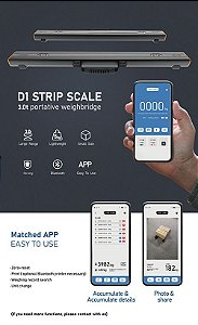 Balança Pesa Móvel PI Strip Scale via app IOS e ANDROID Barra 1500 Kg