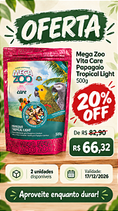 PROMO 17/12 - MEGAZOO Papagaio Tropical Light 500G