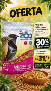 PROMO 06/11 - MEGAZOO Sabiá Melros 350g