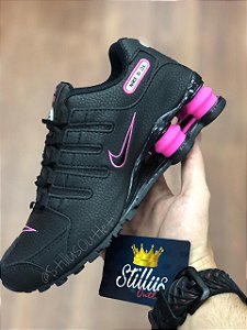 nike shox rosa com preto