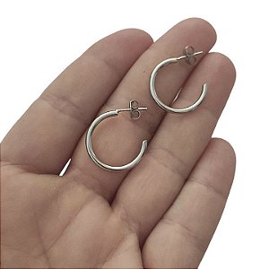 BRINCO DE AÇO 316L ANTIALÉRGICO ARGOLA FIO REDONDO 2 CM