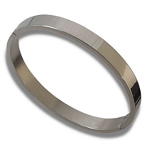 BRACELETE AÇO CIRÚRGICO 316L LISO LARGO UNISSEX