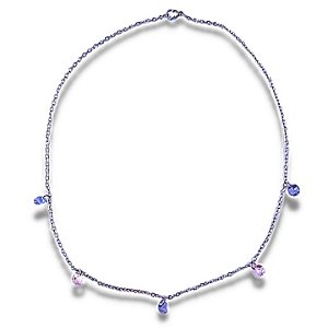 COLAR CHOKER AÇO CIRÚRGICO 316L LILÁS E ROSA