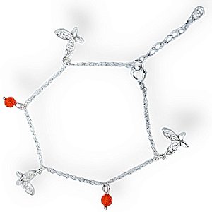 PULSEIRA DE PRATA BORBOLETAS CRISTAL SOLARE