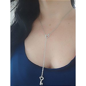 COLAR GRAVATINHA CHAVE DO MEU CORAÇÃO EM AÇO CIRÚRGICO