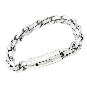 PULSEIRA MASCULINA TORCIDA ROLIÇA FECHO GAVETA  AÇO INOX