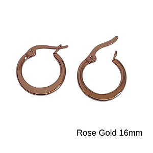 ARGOLINHA DE AÇO ROSÊ GOLD 16MM ESPELHADA