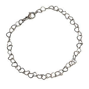 PULSEIRA CORAÇÕES ENTRELAÇADOS AÇO INOX 316L - 17,5 CM