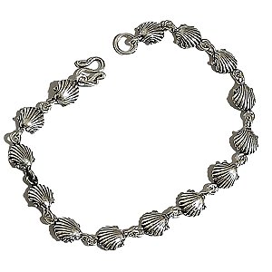 PULSEIRA PRATA DE BALI FEMININA CONCHINHAS - 18 CM