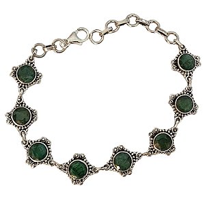 PULSEIRA DE PRATA 925 COM ESMERALDA NATURAL LEGÍTIMA