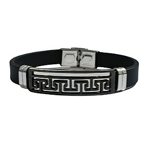 PULSEIRA MASCULINA AÇO INOX COM BORRACHA AUTOMOTIVA INC STALY