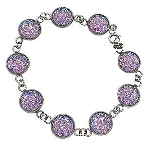 PULSEIRA DE AÇO CIRÚRGICO DRUZA LILÁS BLUE