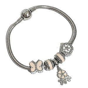 PULSEIRA COM BERLOQUES DE AÇO CIRÚRGICO DELICADEZA FEMININA