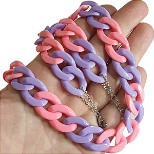 COLAR CHOKER CANDY COTTON PINK-PURPLE