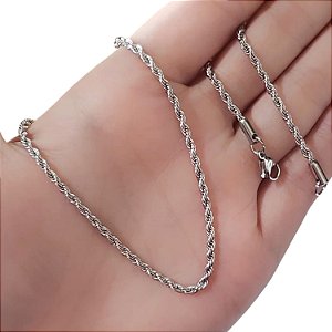 Colar Cordão Baiano em Aço 45 cm - 0,5 mm