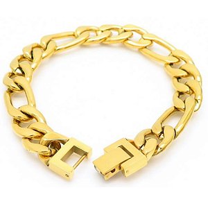 PULSEIRA EM AÇO 316L COM OURO 18K - ELOS GRUMET