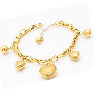 PULSEIRA EM AÇO 316L COM OURO 18K - SWEET HEART