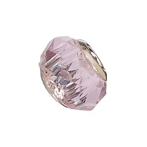 BERLOQUE DE PRATA MURANO ROSA CRISTAL LAPIDADO