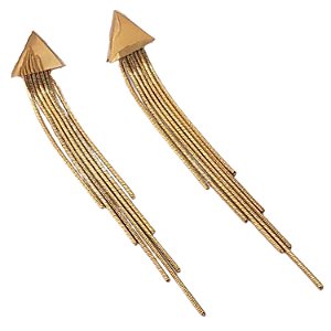 BRINCO DE AÇO CIRÚRGICO FRANJA GEOMETRIC COM OURO 18K