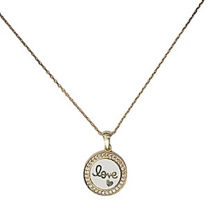 COLAR PRATA 925 COM OURO 18K MEDALHA - LOVE