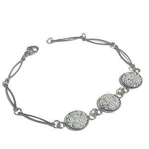 PULSEIRA EM AÇO 316L DRUZA BRANCA - WOMAN