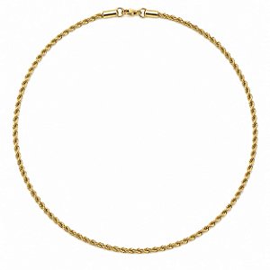 CORRENTE DE AÇO COM OURO 18K - CORDÃO BAIANO  45 CM