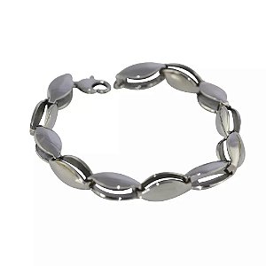 Pulseira Masculina de Aço Elos Vazados - 02638