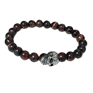 PULSEIRA MASCULINA OLHO DE TIGRE SKULL