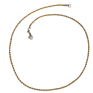 Corrente Cordão Baiano 2 Cores Aço Cirúrgico e Aço com Ouro 18K - 45 cm