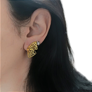 Brinco de Aço Inox Butterfly Gold