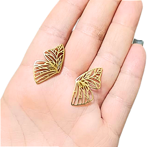 Brinco de Aço Inox Butterfly Gold