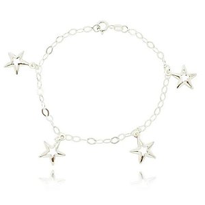 PULSEIRA DE PRATA BERLOQUES ESTRELAS - 09213