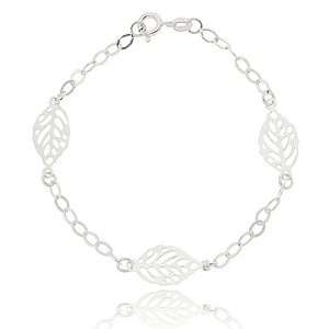 PULSEIRA DE PRATA FOLHAS - 09207