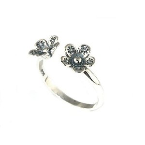 ANEL DE PRATA VIVER MODELO MARGARIDAS - 08426