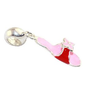 BERLOQUE CHARM TAMANCO ROSA E VERMELHO EM PRATA 925 - 07250