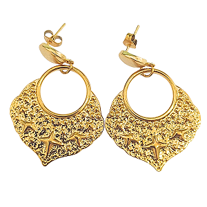 Brinco de Aço Dourado Indian Elegance