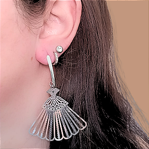 Brinco Leque Aço Luz & Movimento