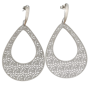 Brinco Gota Rosé em Aço