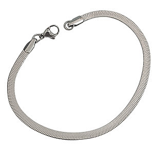Pulseira Laminada 3 mm em Aço Cirúrgico 18 cm
