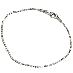 Pulseira de Aço Cirúrgico Trançada Unissex 21 cm