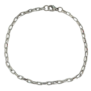 Pulseira de Aço Cirúrgico Elos Ovais 22 cm